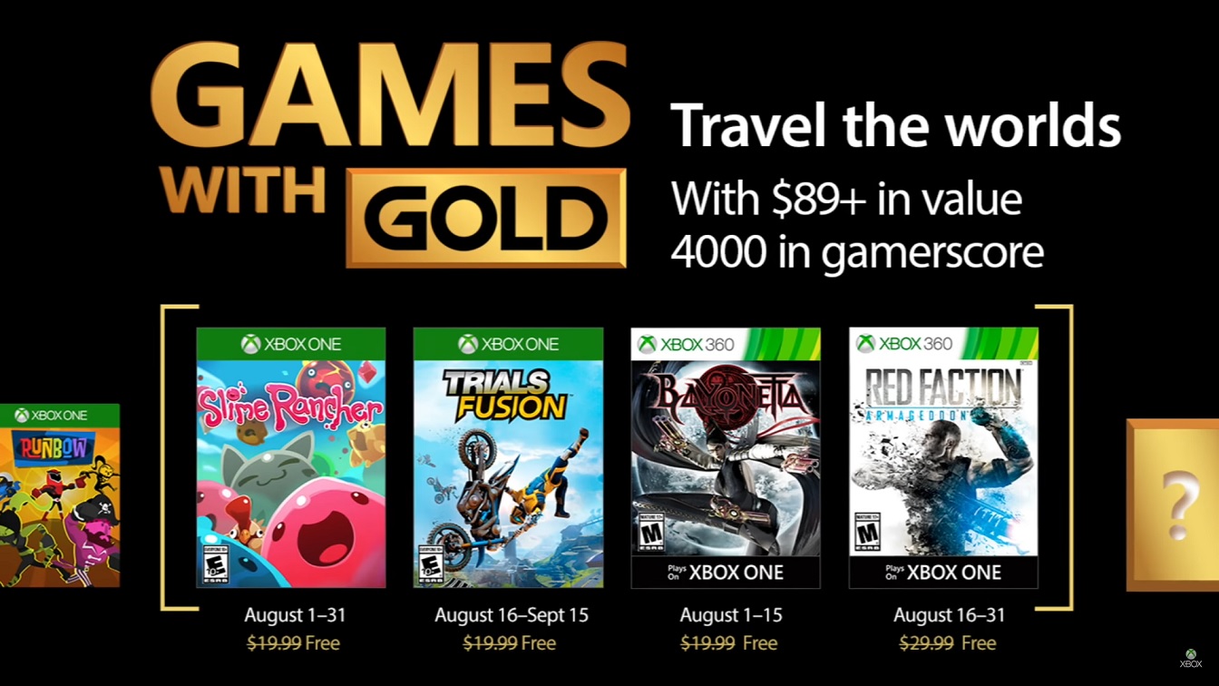 Games with Gold August